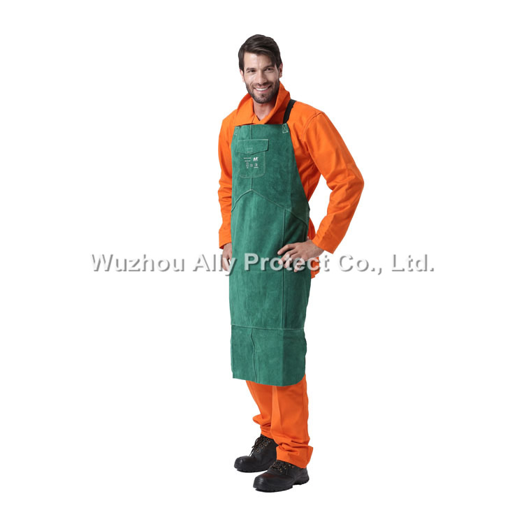 AP-6105 Green Leather Full Bib Apron